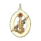 Buy Violin in Open Oval Disc, 14K Gold Charm by NJ Charms