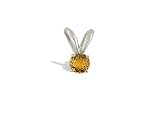 14K White Gold Genuine Round Citrine Pendant