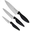 White Ceramic Knife 3-pc Chef's Set (Chef's, Slicing & Paring)