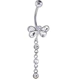 CRYSTALLINE Dramatic Gem DRAGONFLY DROP Belly Ring