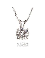 Cate & Chloe Candace "Royal One" Diamond Dusted 2 Carat Necklace - 925 Sterling Silver 16 Inch Chain