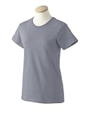 Personalized embroidered female golfer on ladies t-shirt, x-small, sport grey