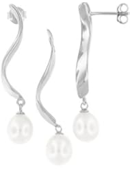 Sterling Silver and Freshwater Pearl Earring and Pendant Set