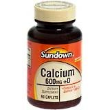 Calcium 600 mg plus D Caplets, by Sundown - 60 Caplets