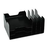 Buddy Products 1102-4 Steel Combination Rack, 3 Flat, 3 Upright Sections, Letter Size, Black
