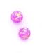 14k Yellow 7 mm Created Pink Opal Ball Butterfly Post Stud Earrings - JewelryWeb