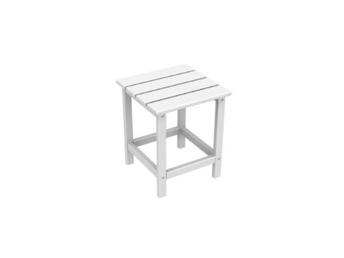 18 Recycled Earth-Friendly Sea Breeze Outdoor Patio Side Table - White
