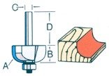 43104PC 1/2 COVE ROUTER BIT - PORTER CABLE CORP