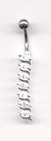 Twist Dropper Navel Bar in Crystal