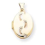 14k Footprints Verse and Footprints Locket