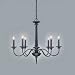 Eurofase Lighting 14484-018 Black with Brushed Gold Rowan Traditional / Classic Six Light Up Lighting Chandelier from the Rowan Collection