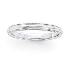 Genuine IceCarats Designer Jewelry Gift 14K White Gold 3Mm Milgrain Band Size 8.50