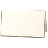 10 Gold Bordered Pearl White Place Cards
