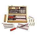 Miter Box Hobby Knife Saw Set, 30 Piece, Modeling, Craft Carving Tools, X WoodWorking, Miniature Model Builder, Wood Carving, Acto Blades, Balsa Sander, Sanding Block, Wedge Scriber New