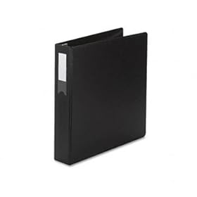 Locking No-Gap D-Ring Vinyl Binder, 1-1/2 Capacity, Black