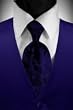 Tuxedo Vest - Royal Blue Solid Satin with Coordinating Tapestry Tie