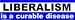 Liberalism is a curable disease bumper sticker