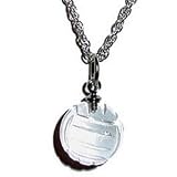 Gem Sports Sterling Silver Crystal Volleyball Necklace