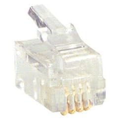 RJ11 4C Modular Connectors For Round Cable 10 Pcs.