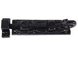 Gate Hardware: Surface Slide Bolt Black Powder Coat 6"