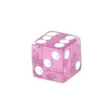 16mm 6-sided Square Cornered Translucent Dice, Orchid with White