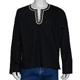 Clothes from India Kurta or Short Shirt Mens Summer Clothing Size L (gsk323)