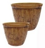 DYNAMIC DESIGN 12" Ceramic Lite Bamboo Planter
