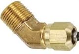 Air Brake Compression 45ฐ Male NPT Connector, 1/8" Pipe Size, 3/8" tube size