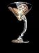 Sea Shell Shimmer Design - Hand Painted - Sexy Martini - 7 oz. (curved stem)
