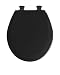 Mayfair 46ECDG 047 Designer Series Wood Toilet Seat with Easy-Clean Hinges and DuraGuard Antimicrobial Agent, Round, Black