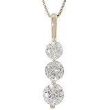 Medium Round Moissanite 3 Stone Pendant