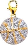 Basketball , 14K Gold Diamond Charm