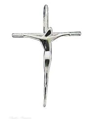Sterling Silver Modern Christian Religious Crucifix Pendant