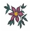 Purple Flower Temporary Tattoo 2x2