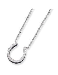 Sterling Silver CZ Horse Shoe Necklace QG2033-16"