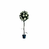 PROTEAM Indoor/Outdoor Topiary Artificial 4 ft Rose Tree/Plant
