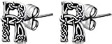 Celtic Letter "R" Pewter Stud Earrings