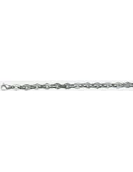 7mm 14k Fancy White Gold Link Bracelet 8"