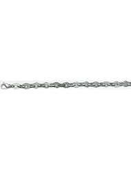 7mm 14k Fancy White Gold Link Bracelet 9"