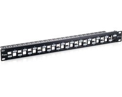 Equip Cat.6A Keystone Patch Panel (24-Port) schwarz