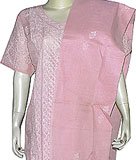 Salwar Kurta Chikan Embroidery Womens Dresses Short Sleeve Pink Size X-L (slk294)