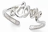 LOVE Toe Ring - Sterling Silver Adjustable