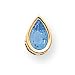14k 9x6mm Pear Blue Topaz Bezel Pendant