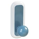 Designer Ball Hooks, Plastic, Blue, 2 Hooks with 4 Adhesive Strips per Pack