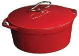 Lodge Enameled Cast-Iron 5-Quart Dutch Oven, Patriot Red