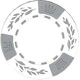 25 Clay No Metal Insert Clay Composite Crown Wheatear 11.5 gram Poker Chips, White