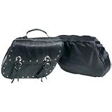 Diamond Plate 2pc Genuine Buffalo Leather Motorcycle Saddle Bag Set