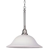 Sea Gull Lighting 66060-962 Sussex One-Light Pendant, Brushed Nickel Finish with Satin White Glass