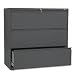Office Products : 800 Series 42 Wide 3-Drawer Lateral File, Charcoal