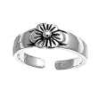 Sterling Silver Fashion Toe Ring - Flower - 3mm Band Width